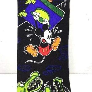 MICKEY MOUSE with DRAGONS Blue Polkadot Silk Tie